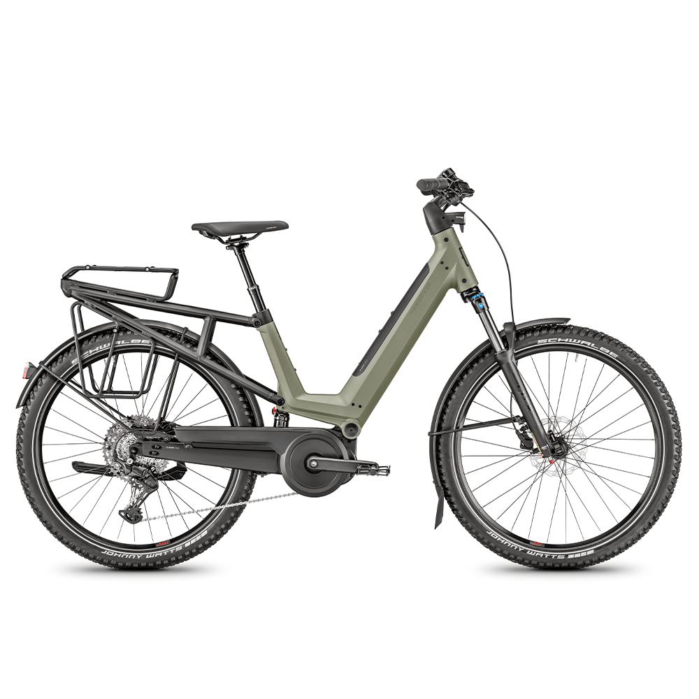 Moustache J - All - Shimano Cues - (Olive Green with Rear Racks) - Sevenoaks Electric Bikes