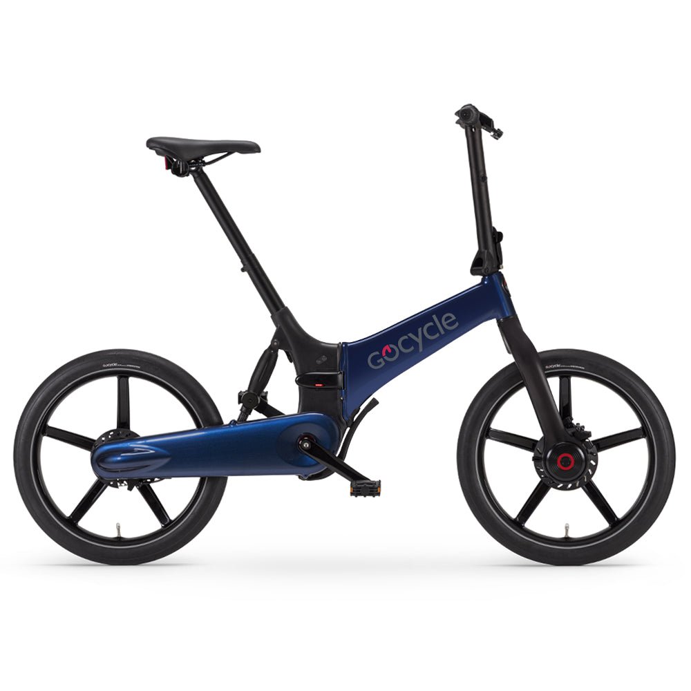 GoCycle G4 - Blue (side view) - Sevenoaks Electric Bikes