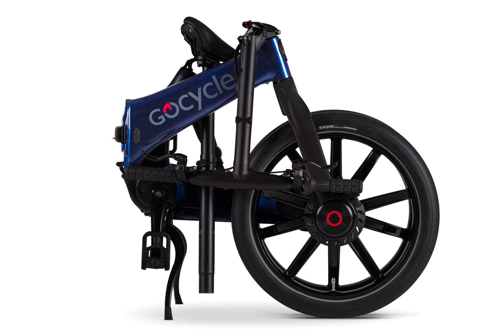 GoCycle G4 - Blue (fold view) - Sevenoaks Electric Bikes