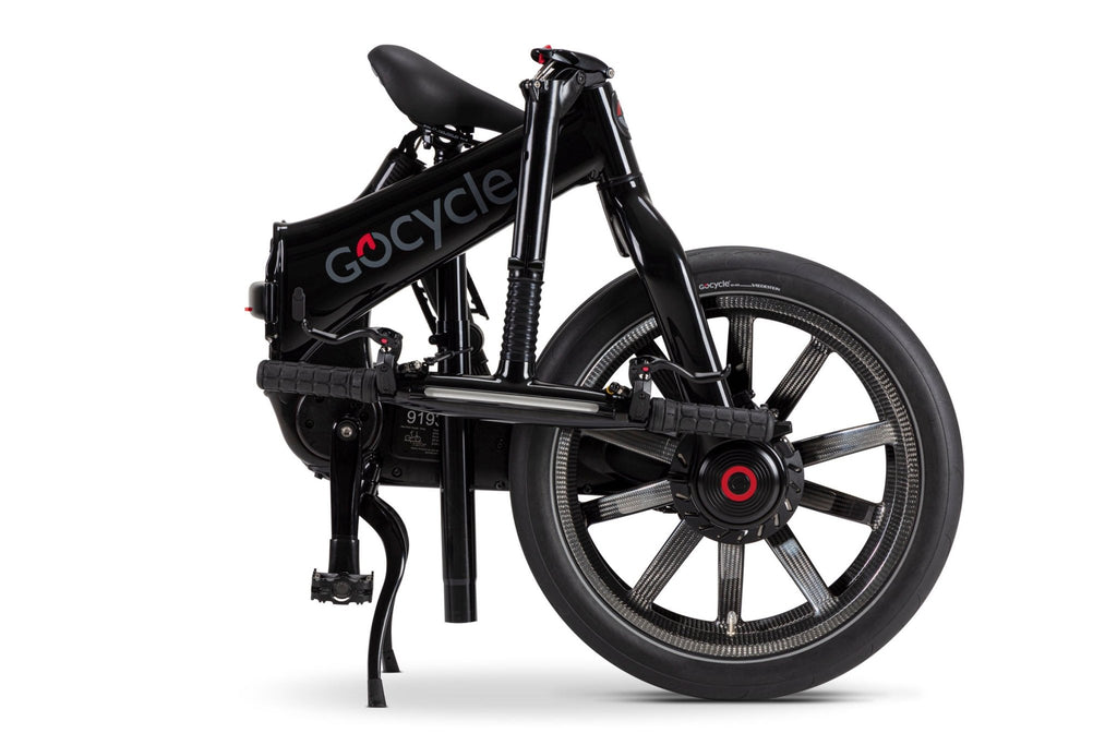 GoCycle G4i+ - Gloss Black (fold view) - Sevenoaks Electric Bikes