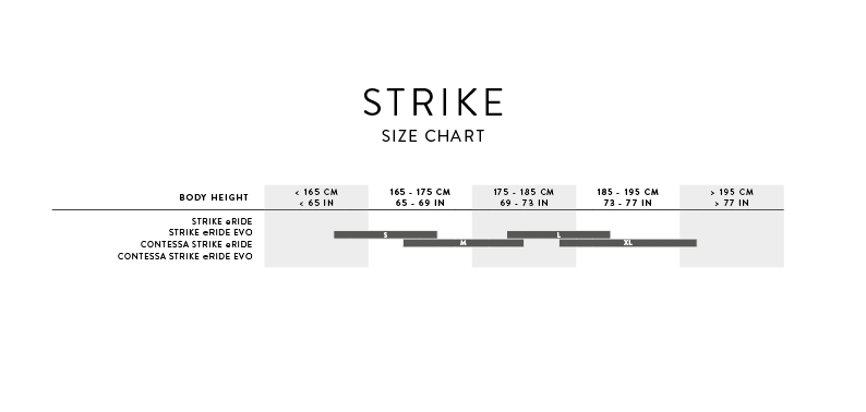 Scott Strike eRide 920 EVO - Size Chart